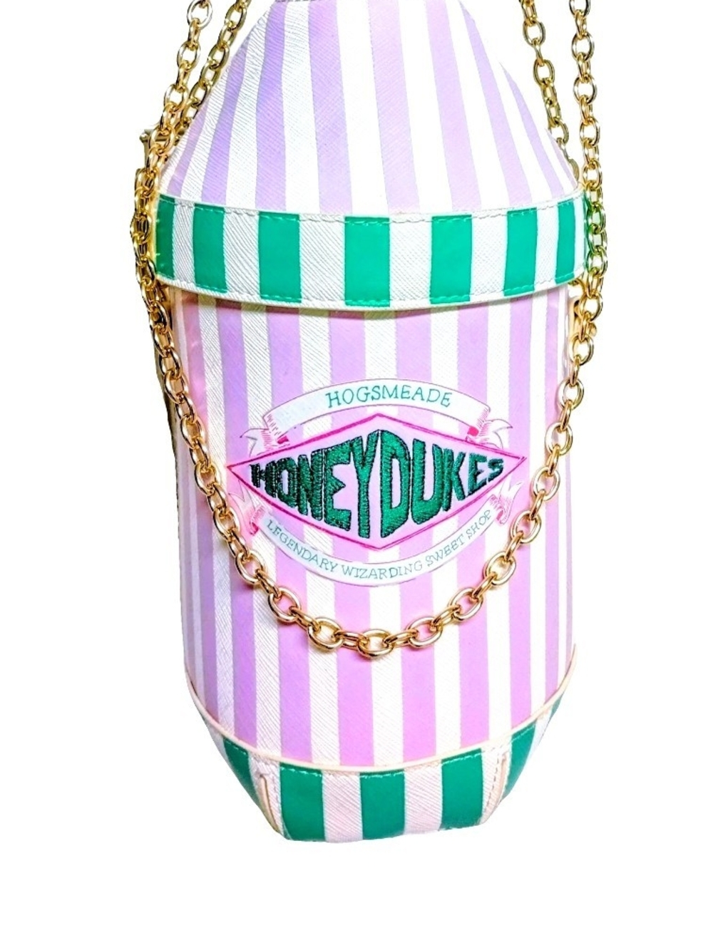 Warner Bros. Pink and White Striped Honeydukes Crossbody Bag